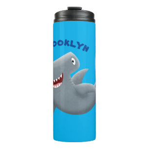 Funny cute Hammerhead shark cartoon Thermal Tumbler