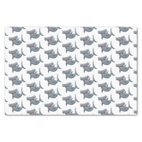Funny cute Hammerhead shark cartoon Tissue Paper