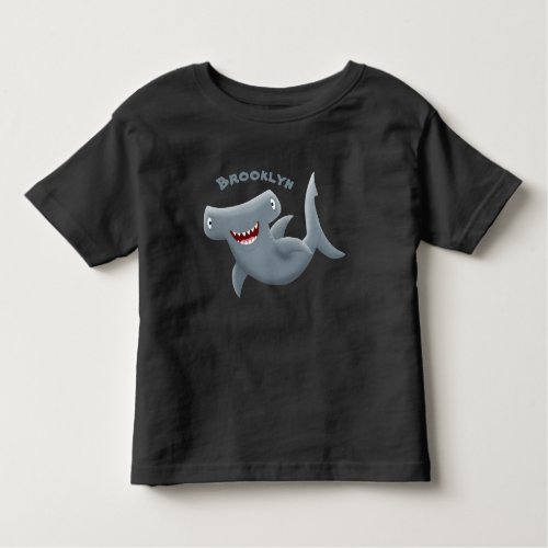 Funny cute Hammerhead shark cartoon  Toddler T_shirt