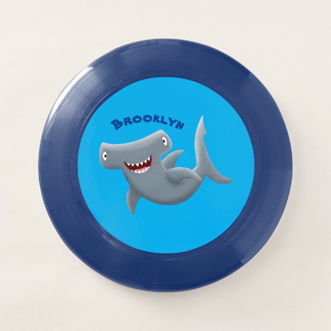 Funny cute Hammerhead shark cartoon Wham-O Frisbee (Front)
