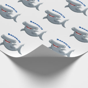 Funny cute Hammerhead shark cartoon Wrapping Paper