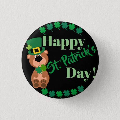 Funny Cute Happy St Patricks Day Button