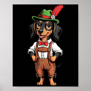 Funny Cute Hat Dog German Beer Party Men Women Poster