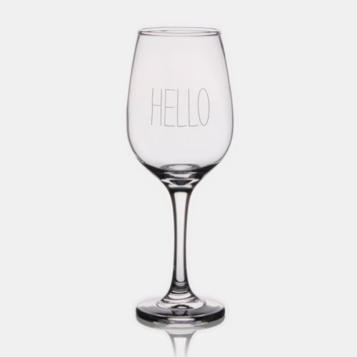 Funny cute hello hi slogan trendy quote wine glass