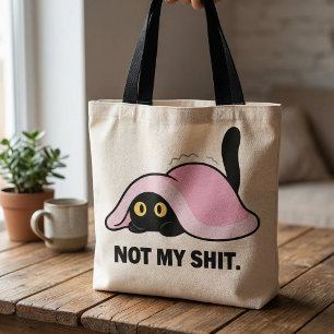 Funny cute humorous cat animal quotes  tote bag
