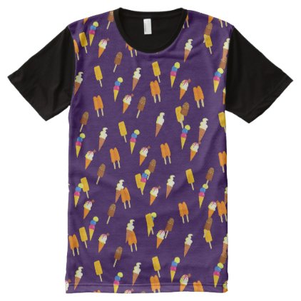 Funny Cute Ice Cream Cone Pattern Summer Food All-Over-Print Shirt