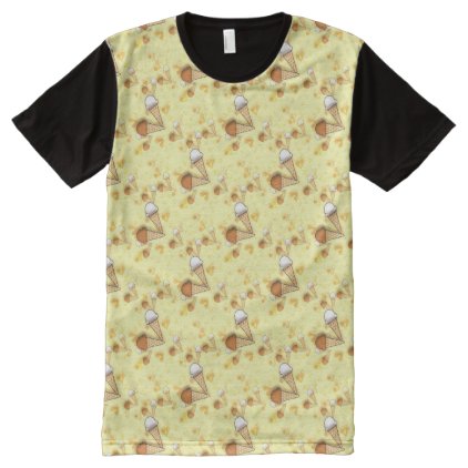 Funny Cute Ice Cream Cone Pattern Summer Food All-Over-Print Shirt