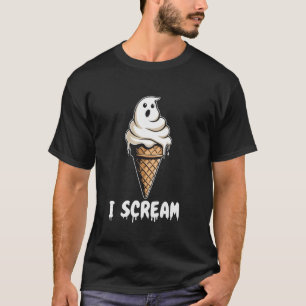 Funny Cute Ice Cream Ghost I Scream Halloween Part T-Shirt