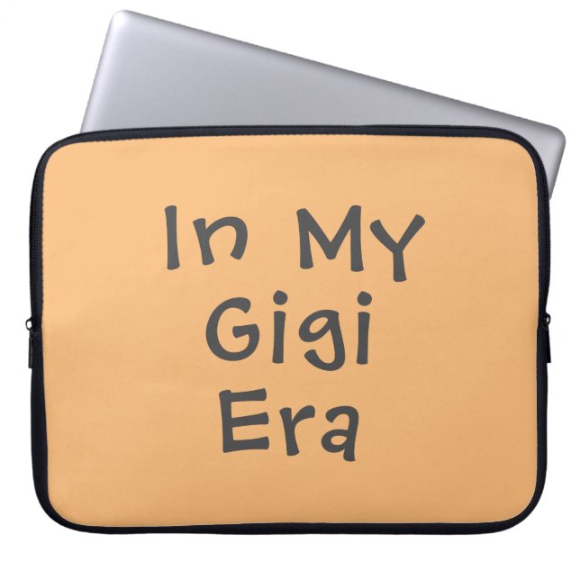 Funny Cute In My Gigi Era Peach Laptop Sleeve (Front)