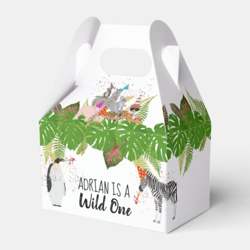Funny  Cute Jungle Animals at Party Wild One Favor Boxes