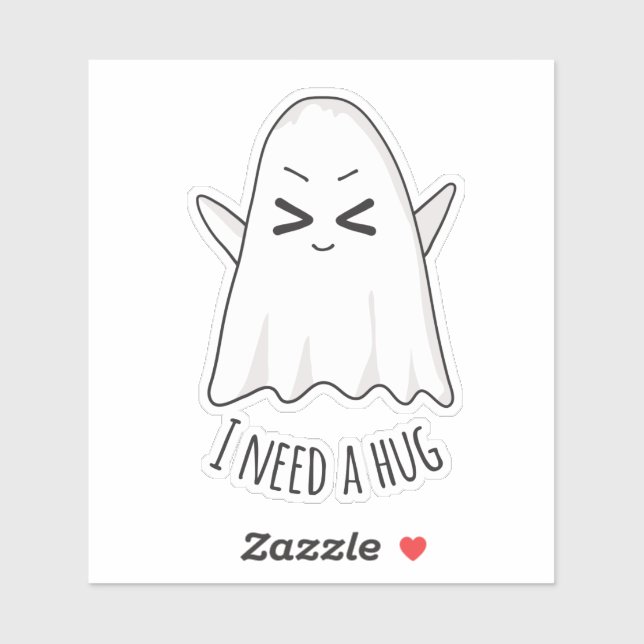 Funny Cute Kawaii Halloween Ghost Custom Cut Sticker (Sheet)