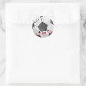 Funny Cute Kawaii Soccer Ball Kids Personalized Classic Round Sticker ...