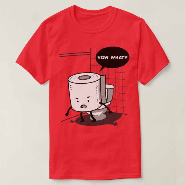Funny Cute Kawaii Toilet Paper Humor Comedy T-Shirt (Design Front)