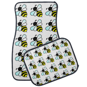 Funny Cute Little Cartoon Bees Pattern Car Mat