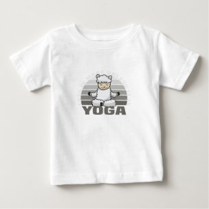 Funny cute llama doing yoga. funny yoga poses baby T-Shirt