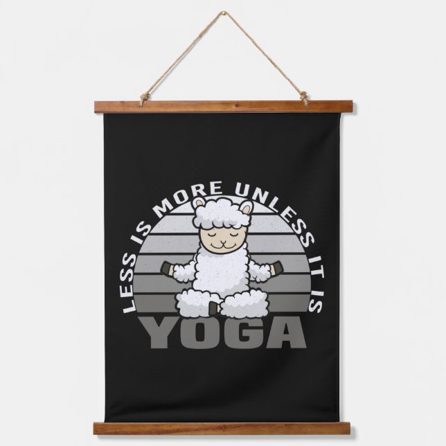 Funny cute llama doing yoga. funny yoga poses  hanging tapestry (Front)