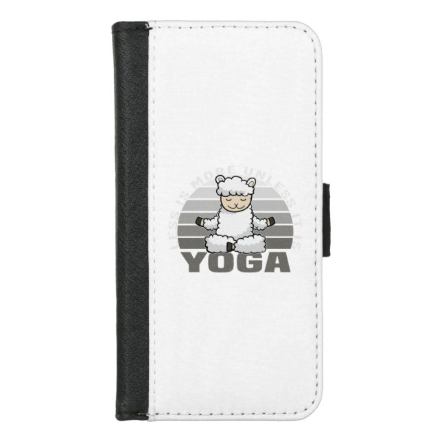 Funny cute llama doing yoga. funny yoga poses iPhone wallet case (Front)
