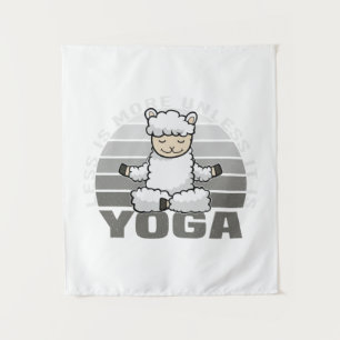 Funny cute llama doing yoga. funny yoga poses tapestry