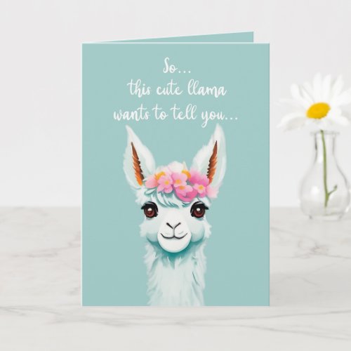Funny Cute llama Happy Birthday Card