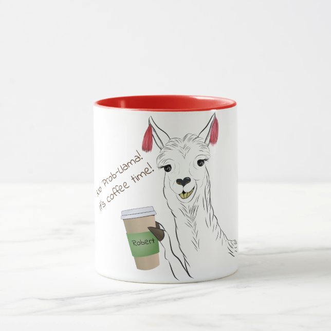 Funny Cute LLama No Prob llama! Mug (Center)