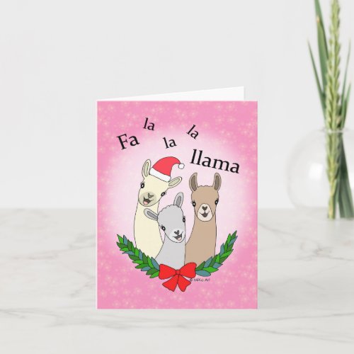 Funny Cute Llama singing Christmas Holiday Card