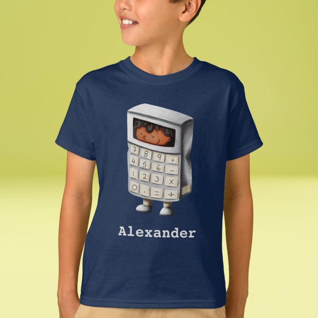 Funny Cute Math Nerd Kid Calculator T-Shirt (Creator Uploaded)