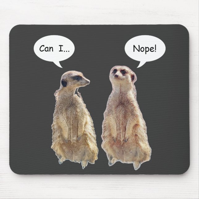 Funny, cute meerkats in conversation   mouse pad (Front)