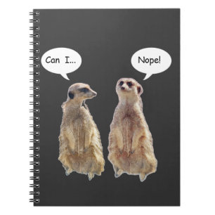 Funny, cute meerkats in conversation notebook