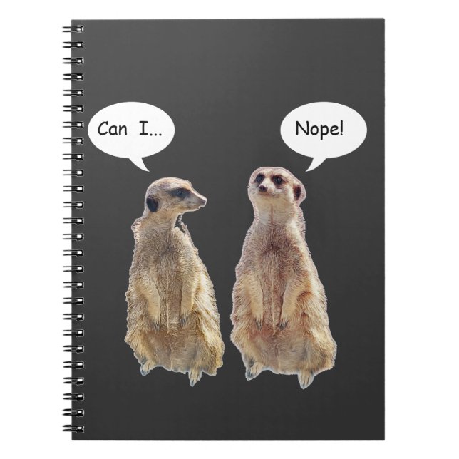 Funny, cute meerkats in conversation   notebook (Front)