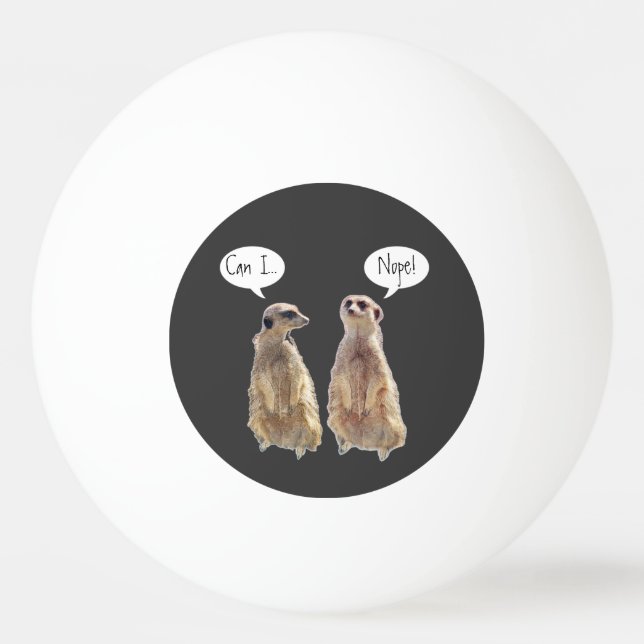 Funny, cute meerkats in conversation   ping pong ball (Front)