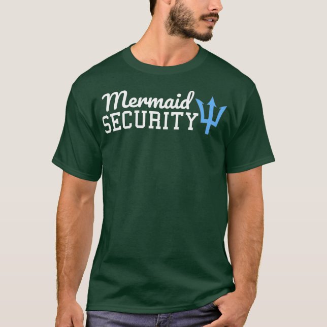 Funny Cute Mermaid Security T Shirt Men Women (Front)