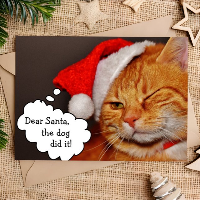 Funny Cute Merry Christmas Holiday Cat Card (Creator Uploaded)