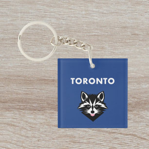 Funny Cute Mocking Toronto Raccoon Dark Color Keychain