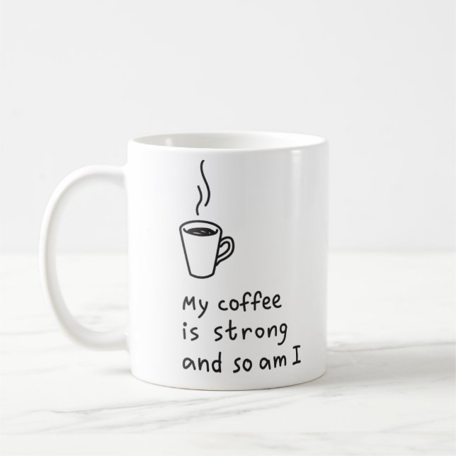 funny cute modern coffee illustration quote mug (Left)
