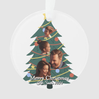 Funny, Cute, Modern Family Photo Christmas Ornament