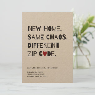 Funny Cute Modern Minimalist Moving Announcement
