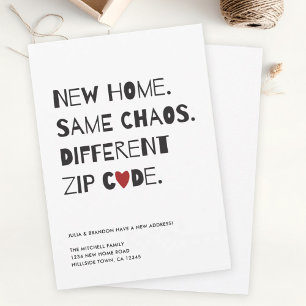 Funny Cute Modern Minimalist Moving Announcement