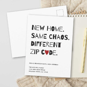 Funny Cute Modern Minimalist Moving Announcement Postcard