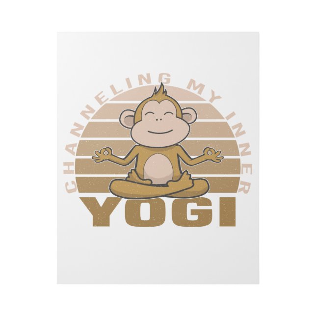 Funny cute monkey doing yoga. funny yoga poses gallery wrap (Front)