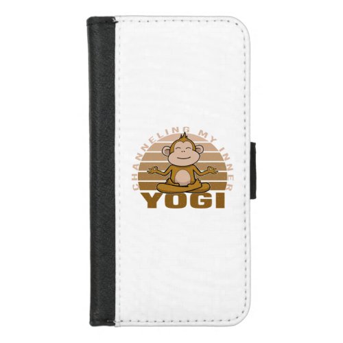 Funny cute monkey doing yoga funny yoga poses iPhone 87 wallet case