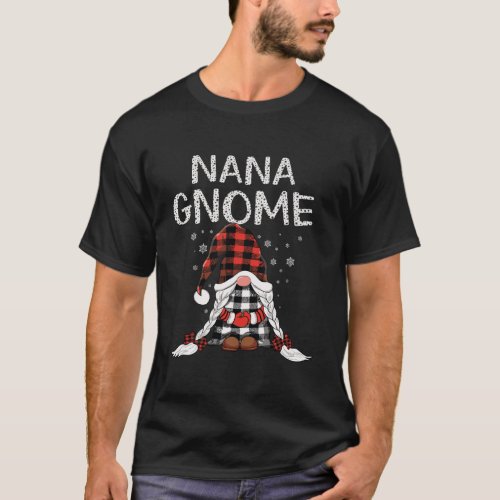 Funny Cute Nana Gnomes Buffalo Plaid Pattern Chris T_Shirt