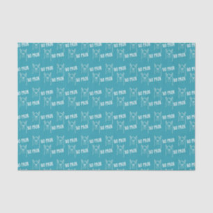Funny Cute No Prob Llama Pattern Blue Tissue Paper