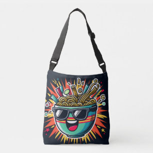 Funny Cute Noodle Cartoon Ramen Bowl Crossbody Bag
