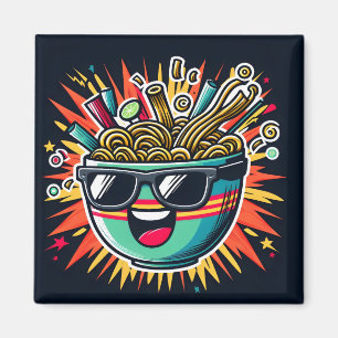 Funny Cute Noodle Cartoon Ramen Bowl Magnet