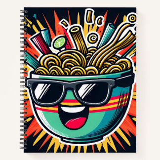 Funny Cute Noodle Cartoon Ramen Bowl Notebook
