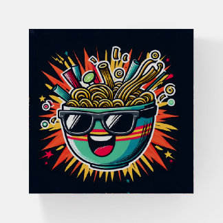 Funny Cute Noodle Cartoon Ramen Bowl Paperweight
