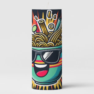 Funny Cute Noodle Cartoon Ramen Bowl Pillar Candle