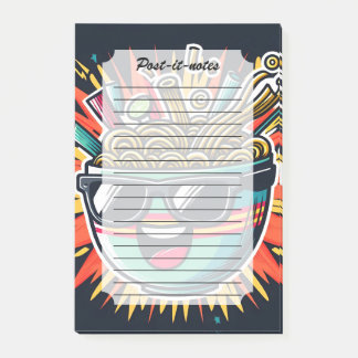 Funny Cute Noodle Cartoon Ramen Bowl Post-it Notes