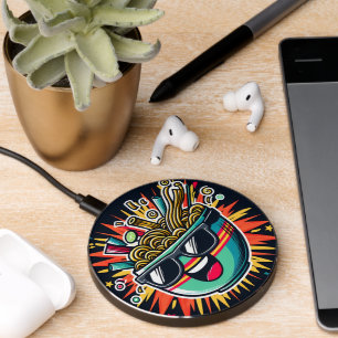 Funny Cute Noodle Cartoon Ramen Bowl Wireless Charger