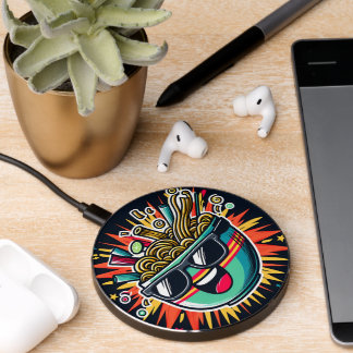 Funny Cute Noodle Cartoon Ramen Bowl Wireless Charger